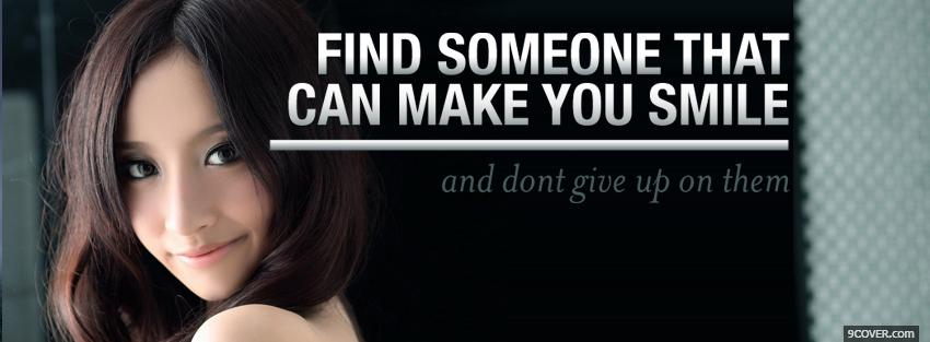 Photo someone that can make you smile Facebook Cover for Free