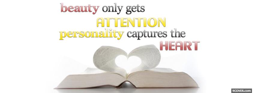 Photo personality captures the heart quote Facebook Cover for Free