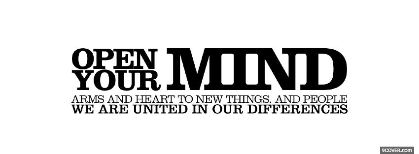 Photo open your mind quotes Facebook Cover for Free