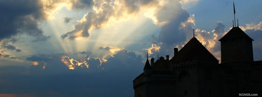 Photo nature castle and the sun Facebook Cover for Free