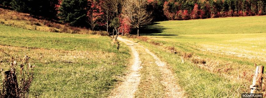 Photo nautre trail to the woods Facebook Cover for Free