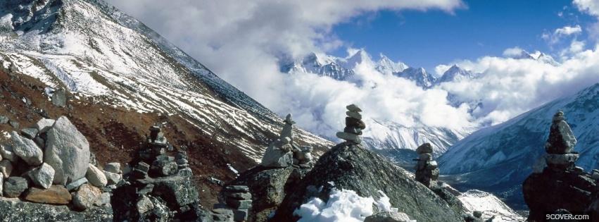 Photo nature mountains in himalaya Facebook Cover for Free