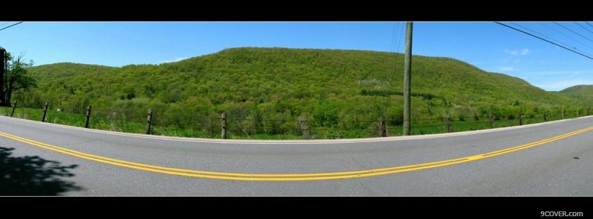 Photo nature panoramic road Facebook Cover for Free