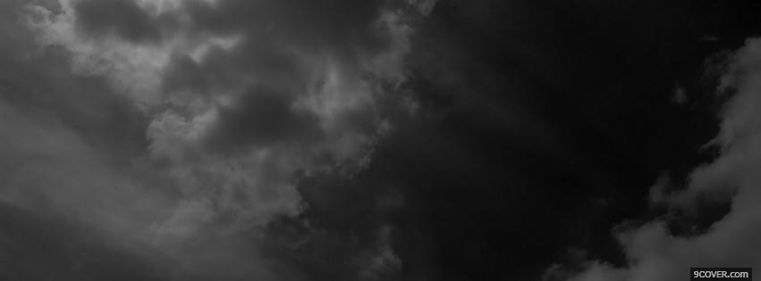 Photo black and white dark clouds Facebook Cover for Free