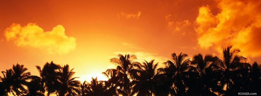 Photo nature cook island sunset Facebook Cover for Free