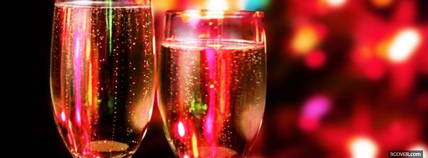 Photo champagne for christmas Facebook Cover for Free