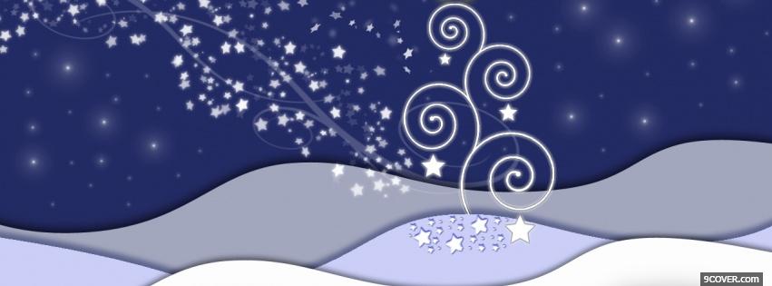 Photo dazzling snow stars and wind Facebook Cover for Free