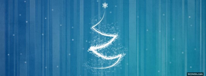 Photo blue white christmas tree Facebook Cover for Free