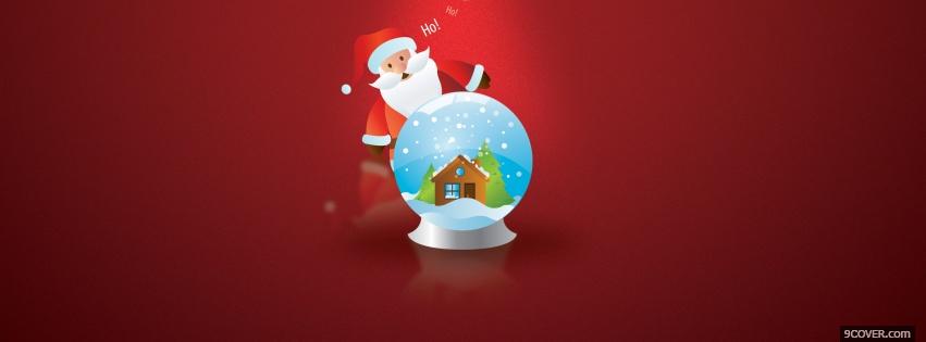 Photo santa claus and snow globe Facebook Cover for Free