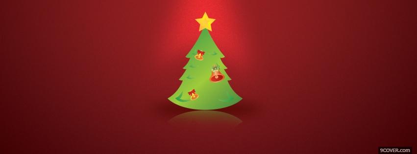 Photo christmas tree with star Facebook Cover for Free