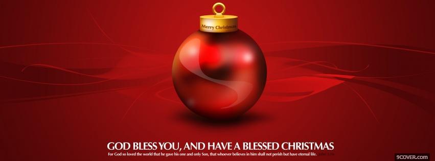 Photo delightful red christmas bauble Facebook Cover for Free