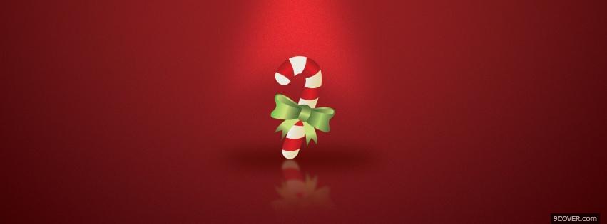 Photo candy cane christmas Facebook Cover for Free