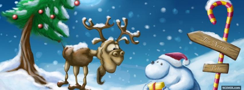 Photo polar bear and reindeer Facebook Cover for Free