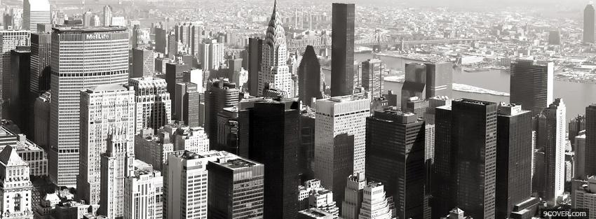 Photo black and white panorama new york 2012 Facebook Cover for Free