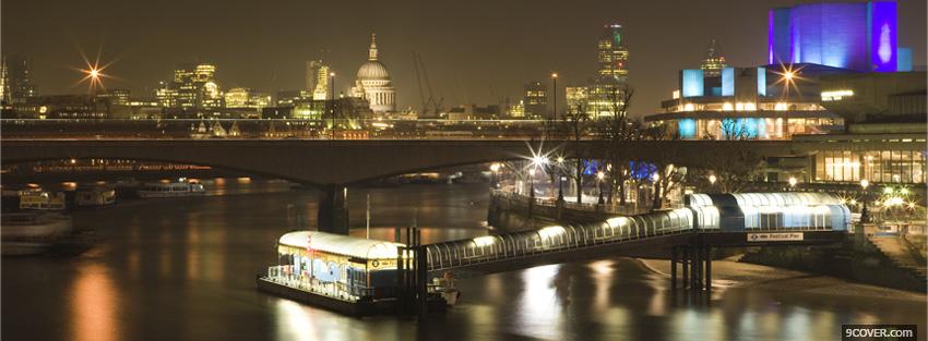 Photo city of london at night Facebook Cover for Free