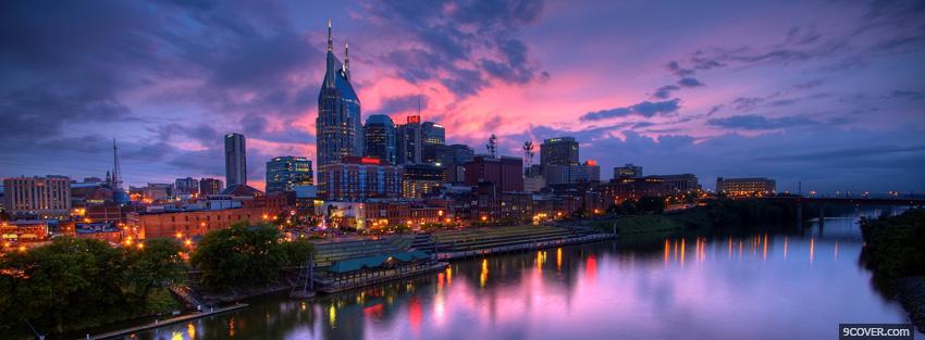 Photo beautiful sky in the city Facebook Cover for Free
