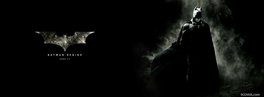 Photo black and white batman begins Facebook Cover for Free