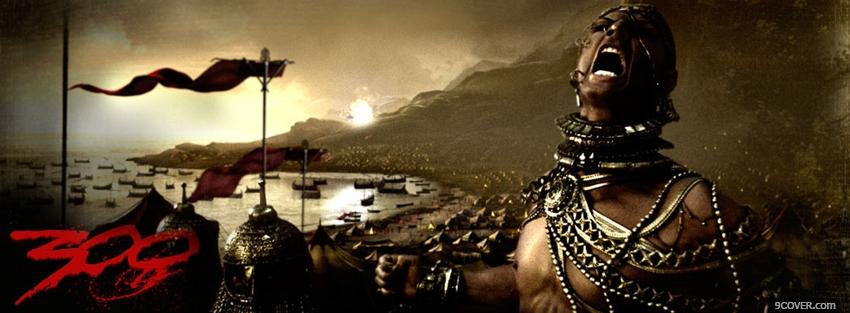 Photo movie 300 sunset man in pain Facebook Cover for Free