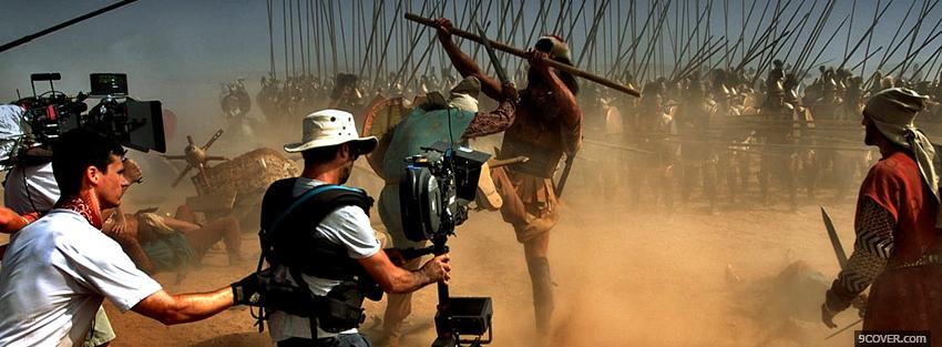 Photo behind the scenes of alexander movie Facebook Cover for Free