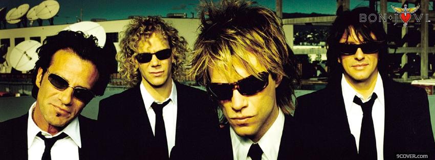 Photo wearing suits bon jovi music Facebook Cover for Free