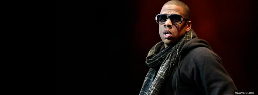 Photo rapper jay z with scarf Facebook Cover for Free