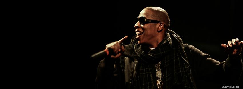 Photo jay z rapping music Facebook Cover for Free