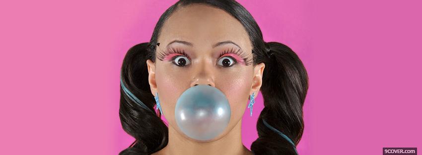 Photo natasha mosley with bubble gum Facebook Cover for Free
