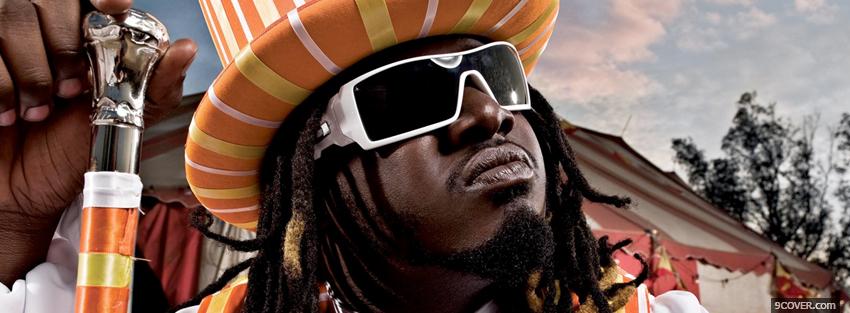 Photo t pain with crazy hat Facebook Cover for Free