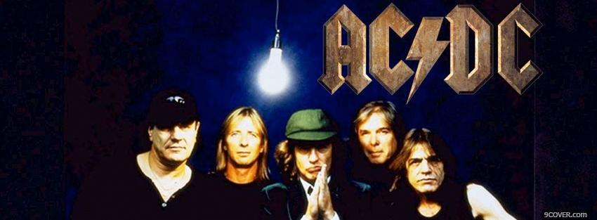 Photo the band acdc with light bulb Facebook Cover for Free