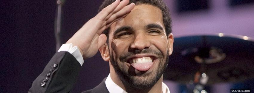 Photo drake with tongue out Facebook Cover for Free