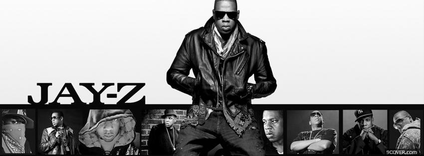 Photo jay z rapper black and white Facebook Cover for Free