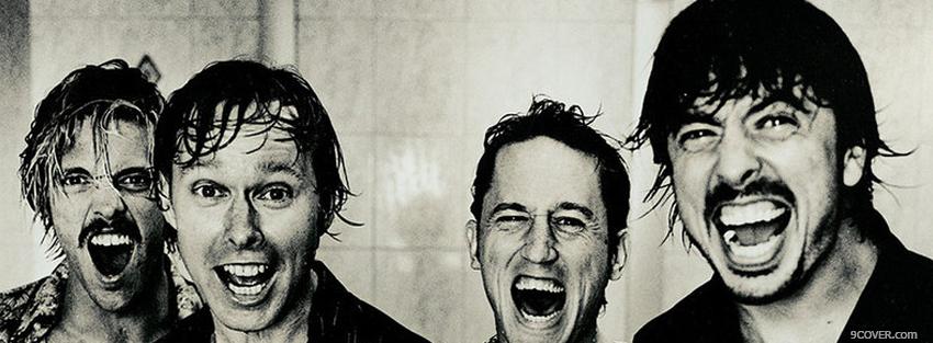 Photo the foo fighters black and white Facebook Cover for Free