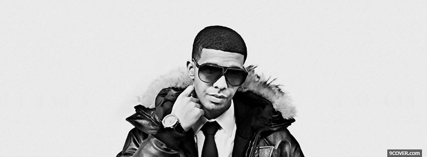 Photo black and white drake Facebook Cover for Free