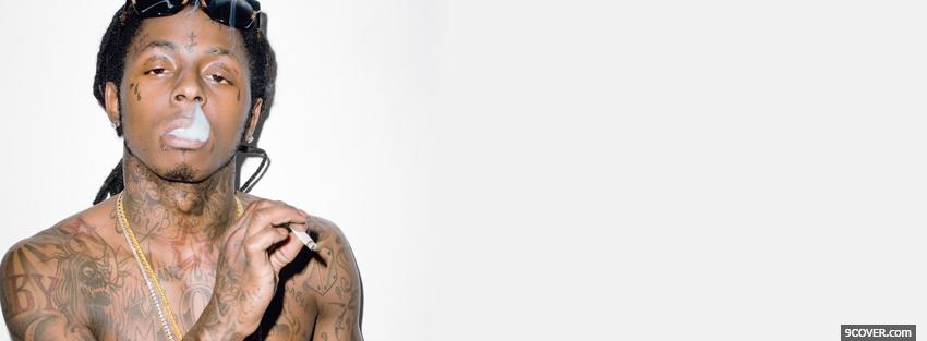Photo lil wayne smoking Facebook Cover for Free