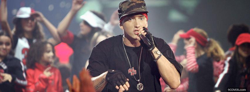 Photo eminem on stage music Facebook Cover for Free