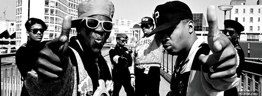 Photo public enemy black and white Facebook Cover for Free