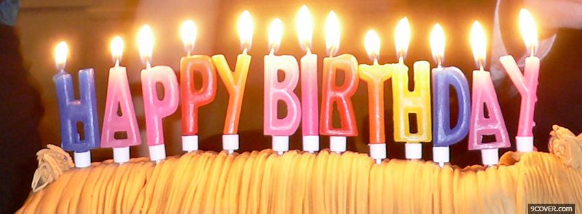Photo colorful candles happy birthday Facebook Cover for Free