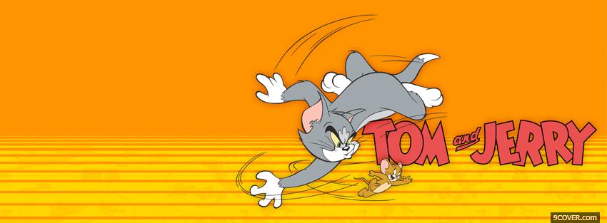 Photo happy tom and jerry running Facebook Cover for Free