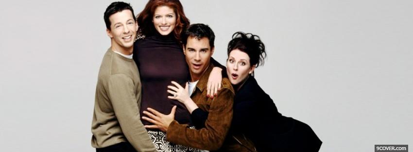 Photo cast of will and grace Facebook Cover for Free