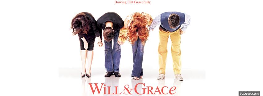 Photo cast of will and grace bowing Facebook Cover for Free
