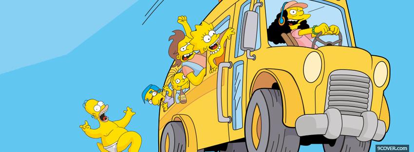 Photo tv shows simpsons on the bus Facebook Cover for Free