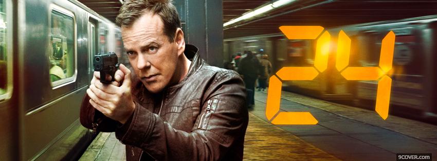 Photo tv shows 24 jack bauer shooting Facebook Cover for Free