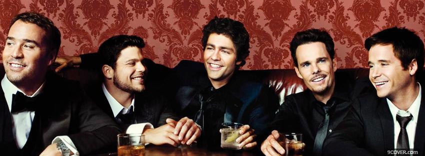 Photo tv shows entourage sitting in suits Facebook Cover for Free