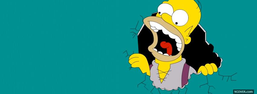 Photo tv shows homer simpson eating wall Facebook Cover for Free