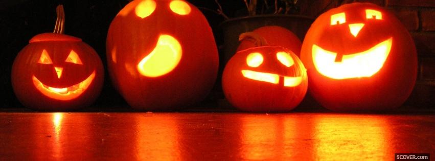 Photo four carved pumpkins Facebook Cover for Free