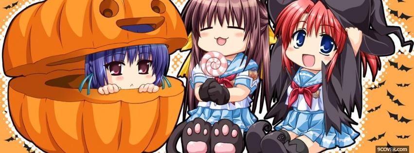 Photo manga in a pumpkin Facebook Cover for Free