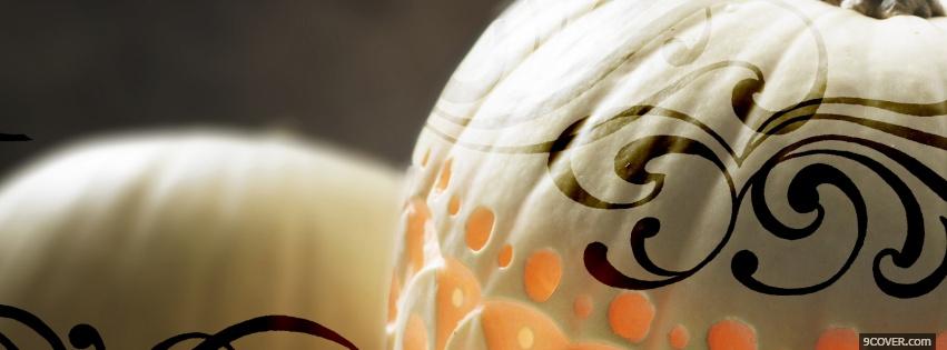 Photo decorated white pumpkins Facebook Cover for Free