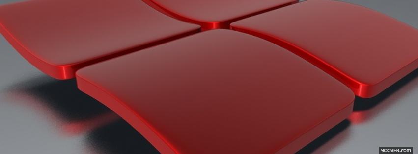Photo 3d red windows computers Facebook Cover for Free
