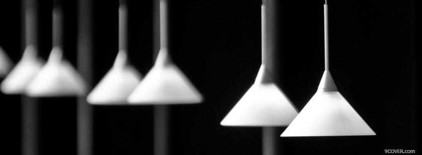 Photo hanging black and white lamps Facebook Cover for Free