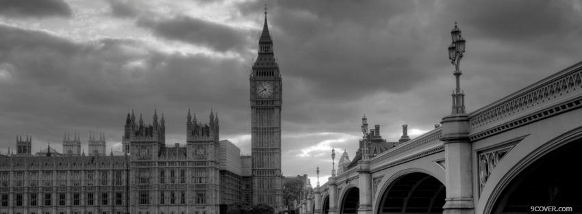 Photo london black and white Facebook Cover for Free